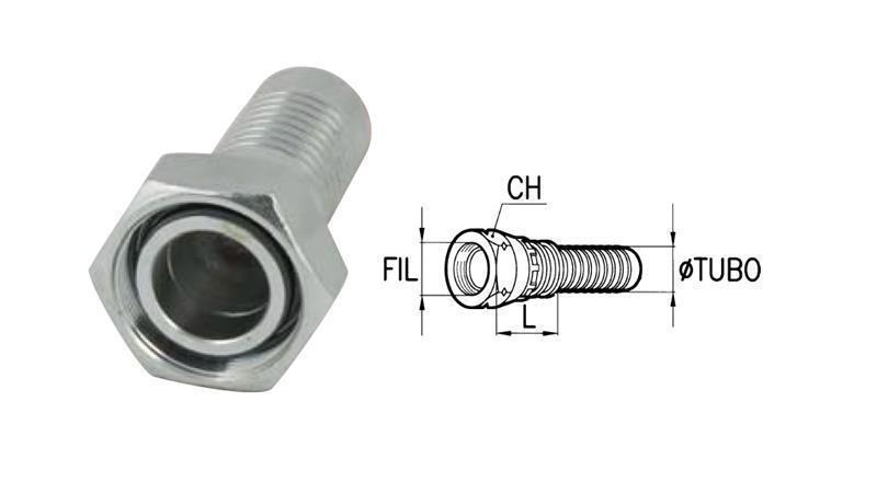 HYDRAULISCHE AANSLUITING DKOS 10 MET VROUWELIJKE DN8-M18X1,5