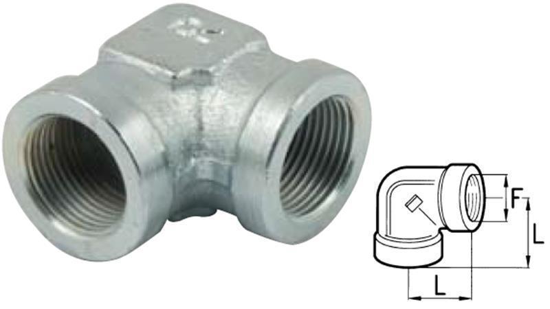 HYDRAULICKÝ OHYB 90° KRÁTKÝ ŽENSKÝ-ŽENSKÝ 1/4