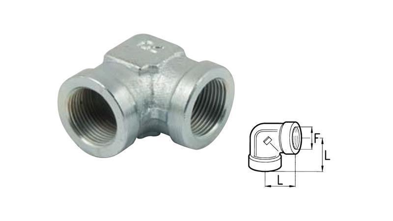 HYDRAULICKÝ OHYB 90° KRÁTKÝ ŽENSKÝ-ŽENSKÝ 1/4