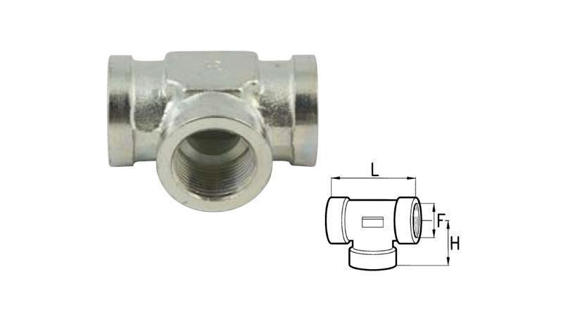 HYDRAULISCHE T COM VROUW-VROUW 3/8
