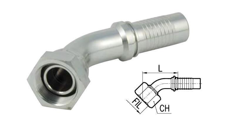 HYDRAULISCHE AANSLUITING BSP VROUWELIJKE ELBOW 45° DN10-M20X1.5