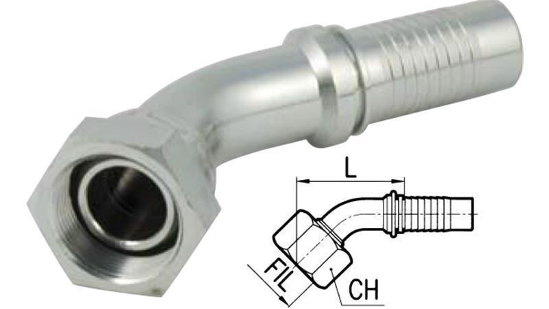 HYDRAULISCHE AANSLUITING BSP VROUWELIJKE ELBOW 45° DN10-M20X1.5