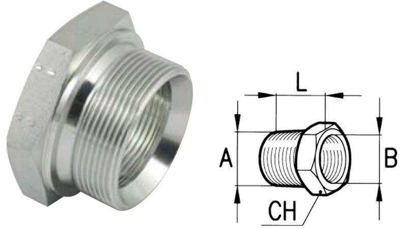 HYDRAULISCHE ADAPTER MAN-VROUW 3/4-3/8