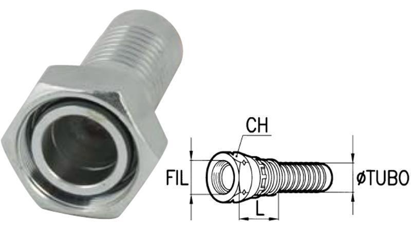 HYDRAULISCHE AANSLUITING DKOS 10 MET VROUWELIJKE DN8-M18X1,5