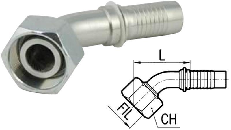 HYDRAULISCHE AANSLUITING DKOS 10 MET VROUWELIJKE BOCHT 45* DN6-M18x1.5