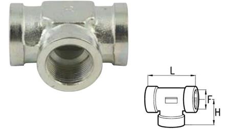 HYDRAULISCHE T STUK FEMALE-FEMALE 3/8
