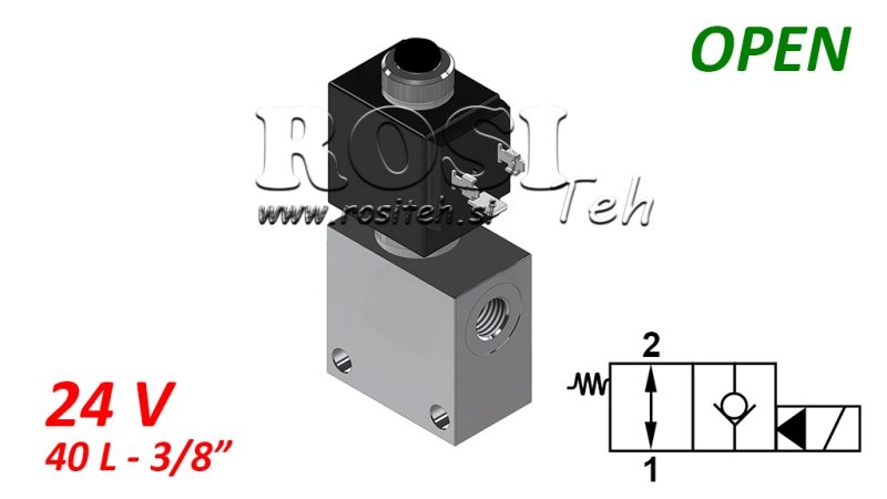 2-VEIS VENTIL 3/8 (NO) 24V - 40LIT