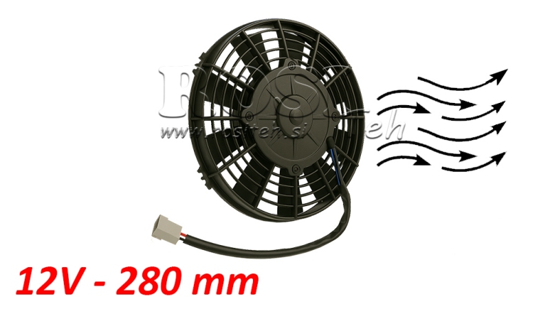 VENTILATOR AKSIALNI 280mm VLEČNI 12V