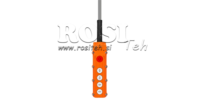 AFSTANDSBEDIENING SCHAKELAAR SET 4 KNOPPEN + NOODSTOP IN BEHUIZING MET KABEL