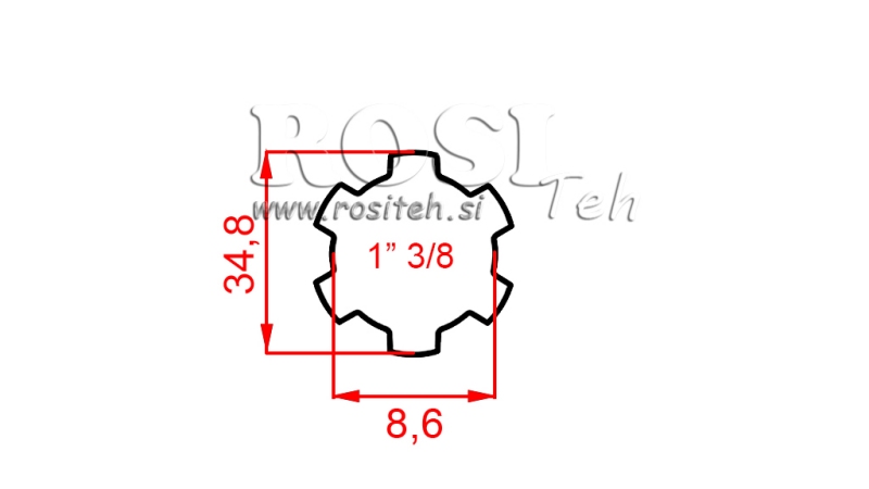 KARDAN ADAPTER 1-3/8 STANDAARD (450 mm)