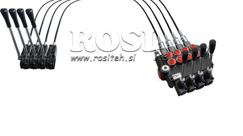 JOYSTICK DUBBELE HANDGREPE 3 m HYDRAULISCH VENTIEL 4xP80 liter