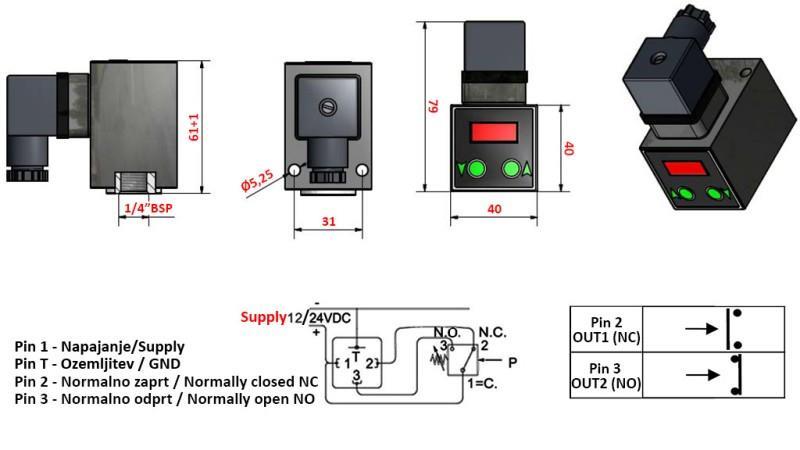 ELEKTRONISCHER DRUCKSCHALTER KLV55 0-200 BAR (MAX.500BAR)