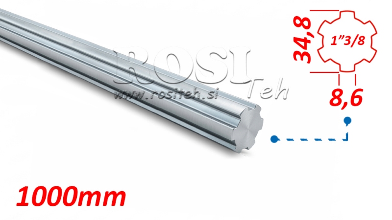 KARDANAS MET SPLINES 1-3/8 (1000 mm)