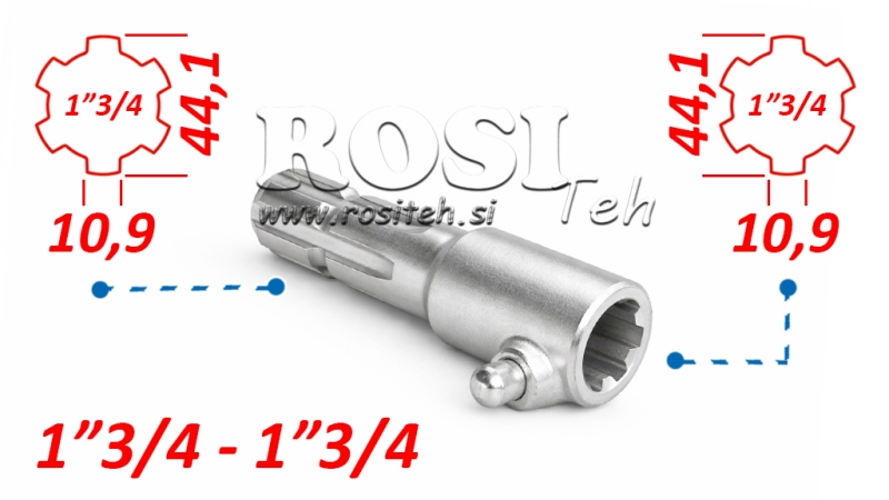 KARDANSKI NASTAVEK Z ZATIČEM iz 1-3/4 na 1-3/4