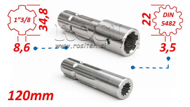 P.T.O. ADAPTER 1 3/8 x 20x17 12 teeth