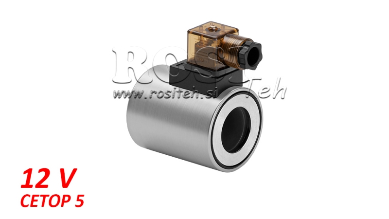 ELECTROMAGNETISCHE SPOEL 12V DC VOOR CETOP 5 KLEP - Φ 31.4MM-75MM 37W IP65