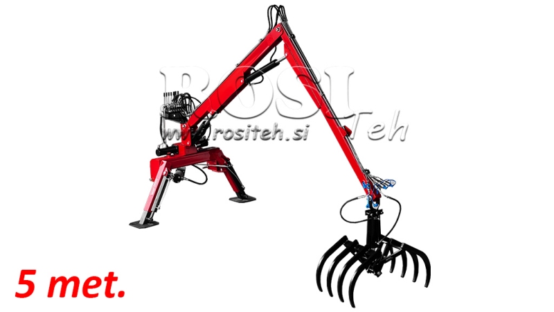 TRACTOR HYDRAULISCHE LAADKRAAN MET FORKS HUT 5M