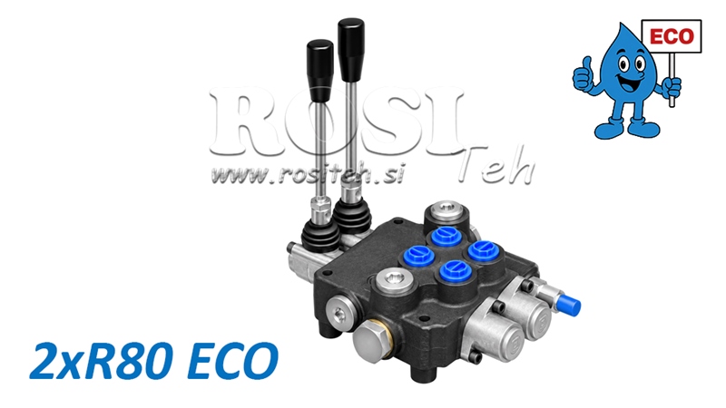HYDRAULISCH HANDVENTIEL – 2-SECTIE STUURVENTIEL 2xR80 ECO