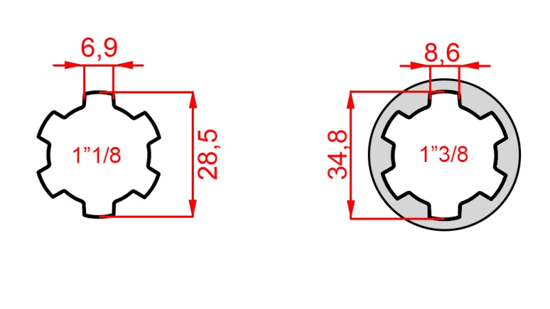 ΑΝΤΑΠΤΟΡΑΣ ΚΑΡΝΤΑΝ ΑΠΟ 1-1/8 ΣΕ 1-3/8 (140 mm)