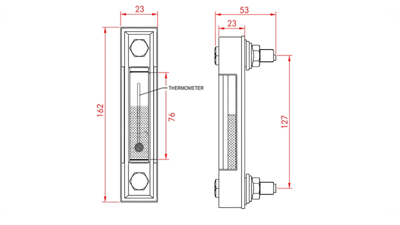 STOR TEMPERATURMÄTNINGSSKALA M12 - 127MM