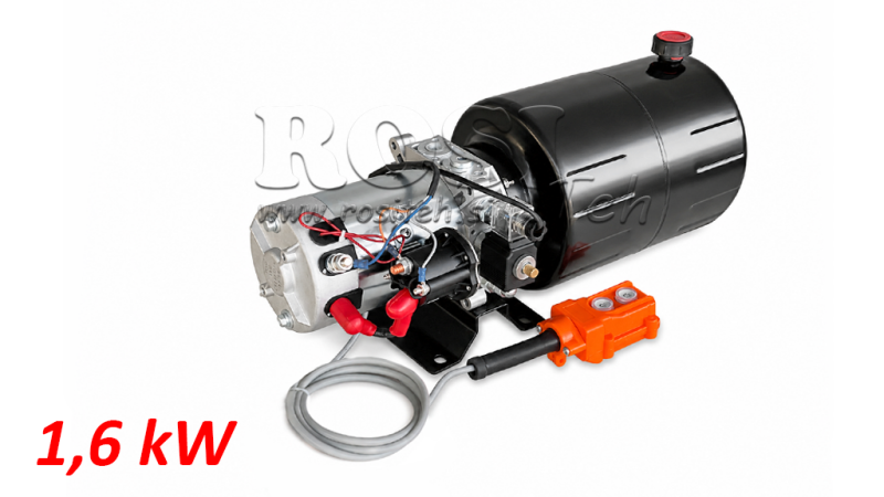 MINI HIDRAVLIČNI AGREGAT 12V DC - 1,6kW = 2,1cc - 8 lit - enosmerni sklop (kovinski)
