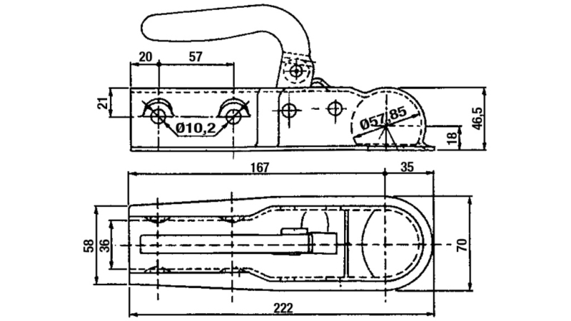 SLEPENHAK VOOR AUTO TRAILER ROND FI35