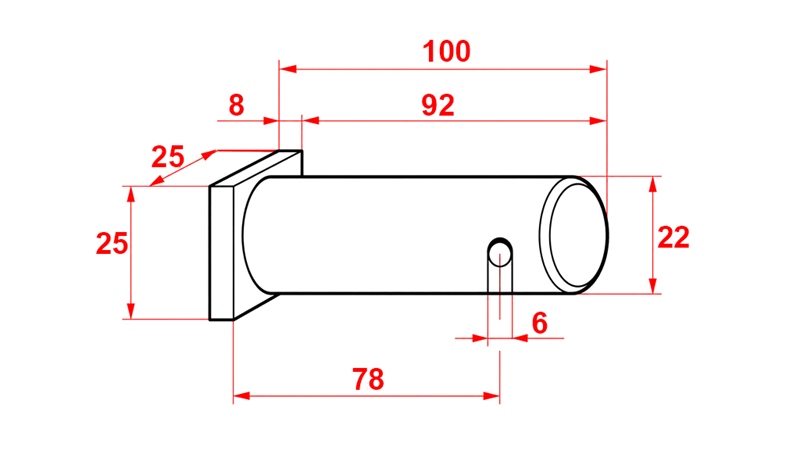GAFFELPEN 22X90