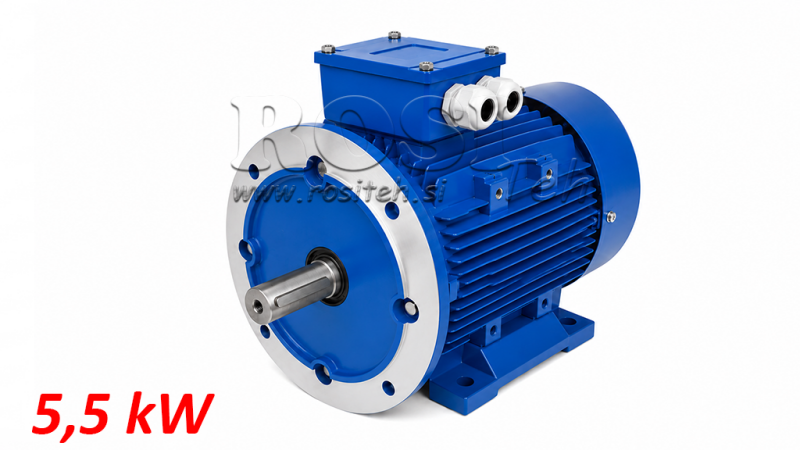 5,5kW-ELEKTRO MOTOR MS132S-4_1450vrt 3Faz nogice+prirobnica-B3B5
