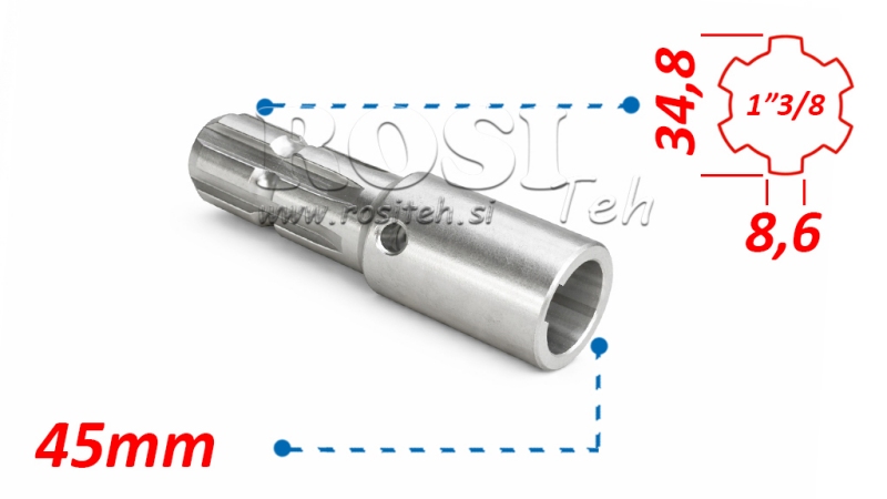 KARDAN ADAPTER 1-3/8 - GAT fi 45 mm (180 mm)