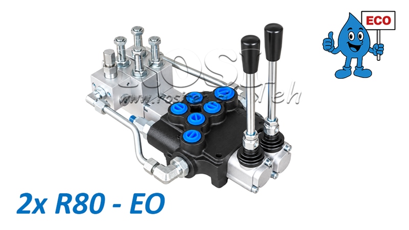 HYDRAULISCH ELEKTRO-HANDVENTIEL (ZONDER SPOELEN) – 2-SECTIE STUURVENTIEL 2xR80-EO ECO