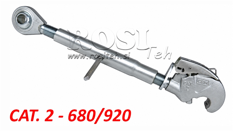 VERSTELBARE MECHANISCHE TOPSTANG MET VANGHAAK - AUTOMATISCH CAT 2 M30X3 - 680/920
