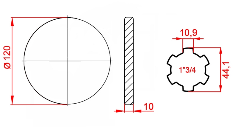 KARDANADAPTER FLANTSIGA 1-3/4 (120 mm)