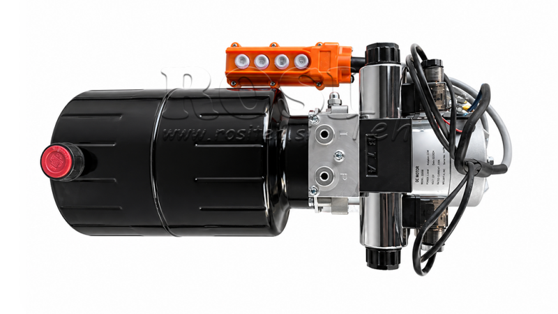 MINI HYDRAULISCH KRACHTPAKKET 12V DC - 1.6kW = 2.1cc - 8 lit - 2x bidirectionele eenheid (metaal)