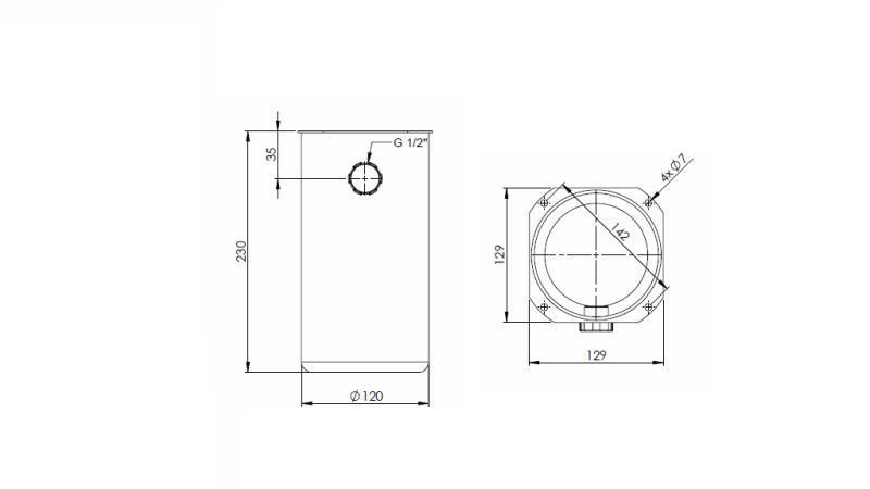 METAAL RESERVOIR ROLL PP 2 LITERS-afmetingen