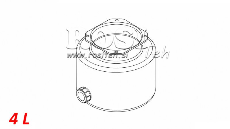 METAAL TANK ROLL PP 4 LITER HORIZONTAAL-VERTICAAL