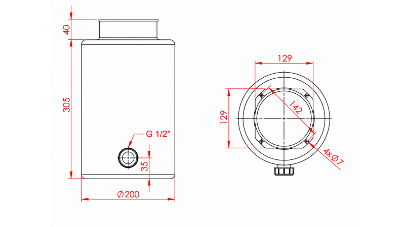 METAAL TANK ROLL PP 10 LITER HORIZONTAAL-VERTICAAL