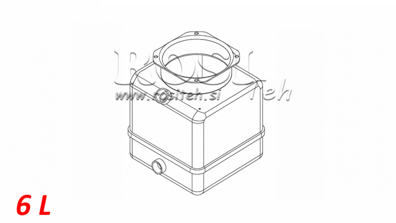 PVC ROLL RESERVOIR PP 6 LITRE HORIZONTAAL-VERTICAAL