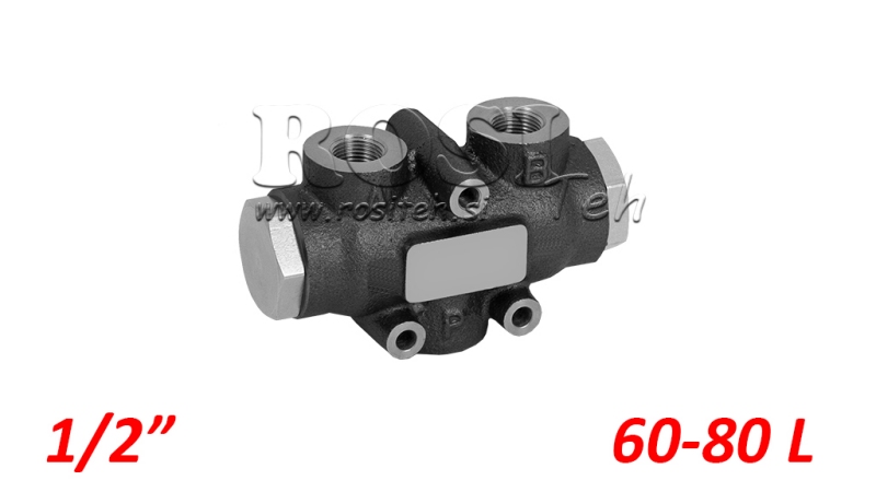 HIDRAVLIČNI DELILNI VENTIL PRETOKA V01007 60 - 80 lit - 1/2 - 250 bar (max.300 bar) V-EQ50