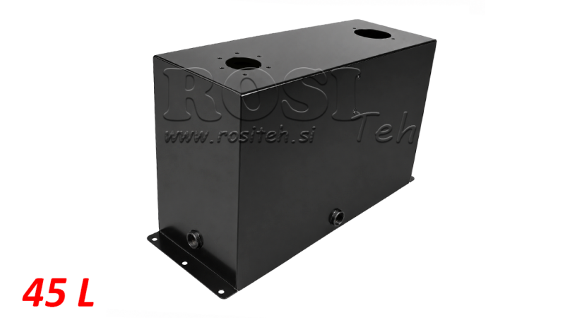 SERBATOIO IN METALLO 45 LITRO CUBO 400x255x600mm PREDISPOSIZIONE PER FILTRO DI RITORNO