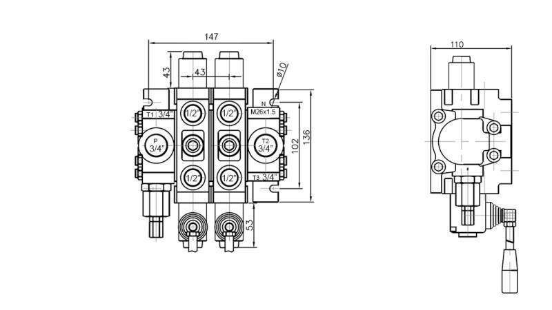 HYDRAULISCHE KLEP 2xPC70