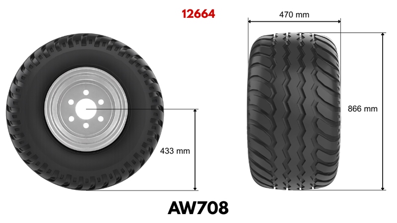 19.0/45-17 PNEUMATICS AW708 14PL MED FÄLG 16,00X17