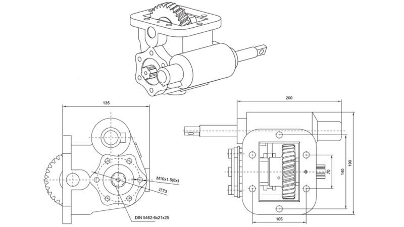 Dimenzije ODGON ZA HIDRAVLIČNO ČRPALKO - ZF- MB 800 SIDE