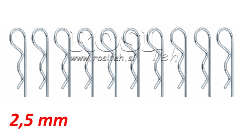 ASSORTIMENT R-CLIP Φ 2.5 MM (10STUKS)