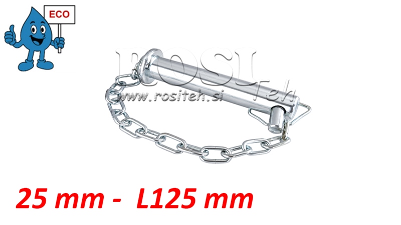 GAFFELPEN MET KETTING EN BORGPEN ECO 25MM - L125MM