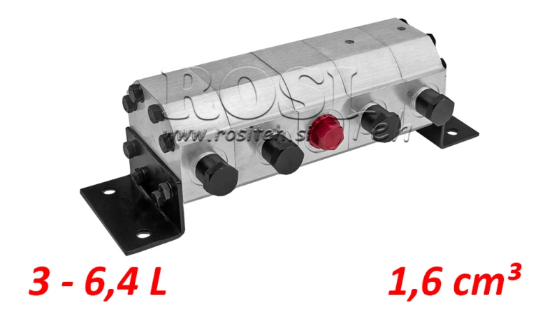 HYDRAULISCHE TANDWIELSTROOMVERDELER 4/1 (3-6.4 LIT - MAX.240BAR) 1.6CC/SEG