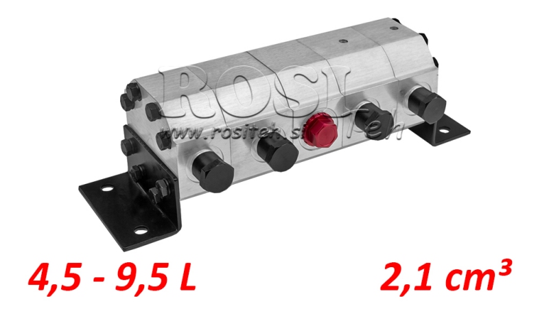 HYDRAULISCHE TANDWIELSTROOMVERDELER 4/1 (4.5-9.5LIT - MAX.240BAR) 2.1CC/SEG