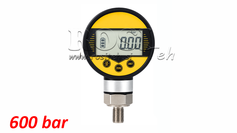 DIGITALE MANOMETER DN63 VERTICAAL 0 - 600 BAR - 1/4