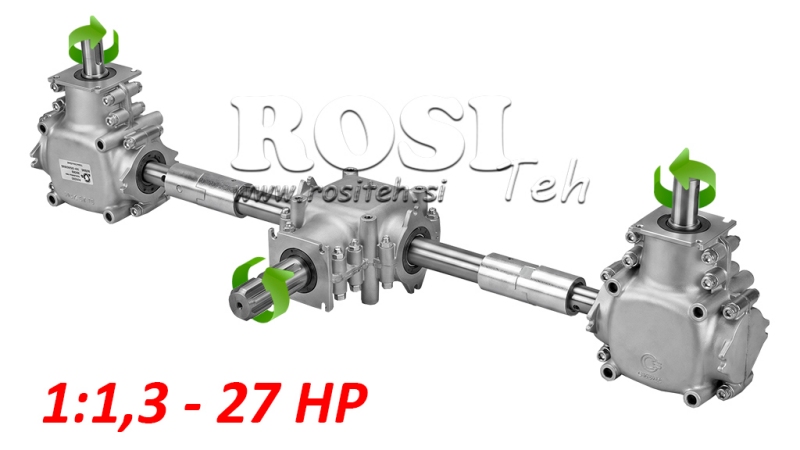KIT RIDUTTORI 1:1,3 (27HP-20kW) PER SPANDILETAME L:450 - ALU