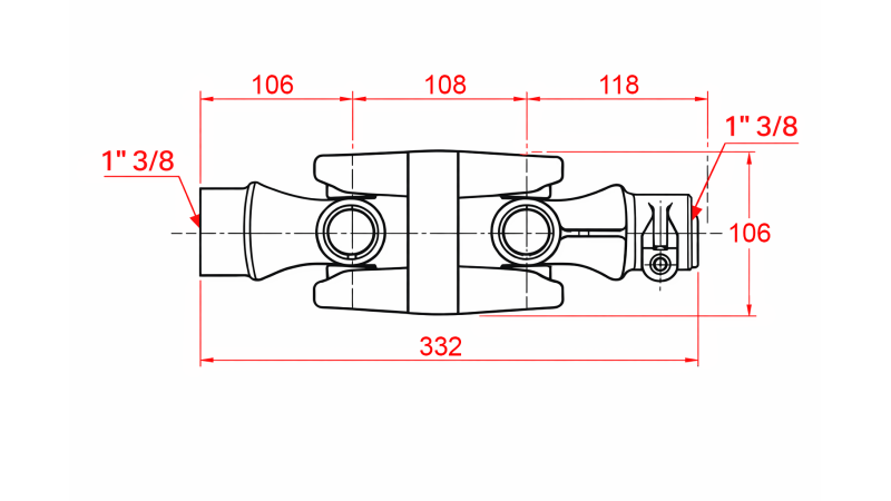 DVOJNI KARDANSKI ZGLOB KAT.6 (332 mm)