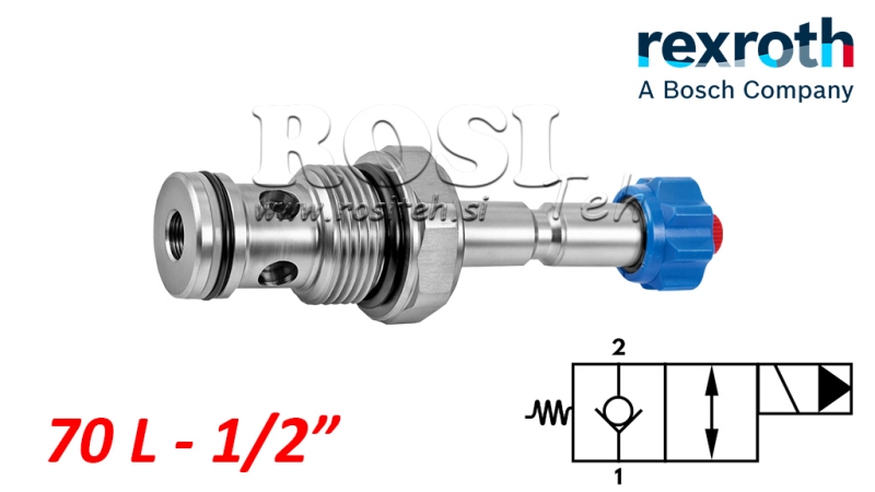 HIDRAULIKUS NYITOTT ELEKTROMÁGNESES VEZÉRLŐ 2 UTAS SZELEP REXROTH 1/2 70-LIT